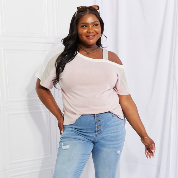 Andree by Unit Full Size Something Simple Cold Shoulder Tee - Picture 11 of 11